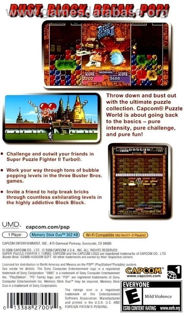 Capcom Puzzle World - Sony PSP - Artwork - Box Back