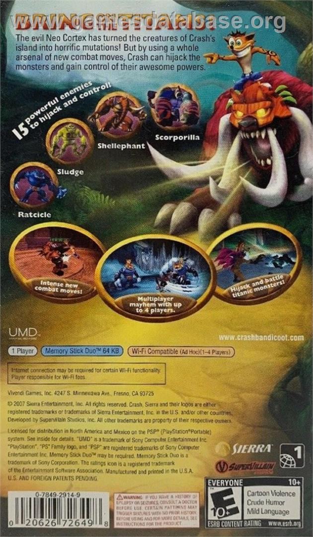 Crash Of The Titans - Sony PSP - Artwork - Box Back