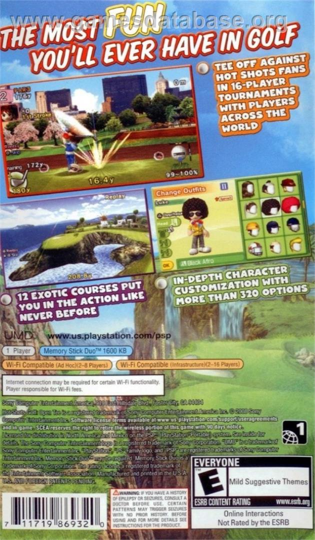 Everybody's Golf 2 - Sony PSP - Artwork - Box Back