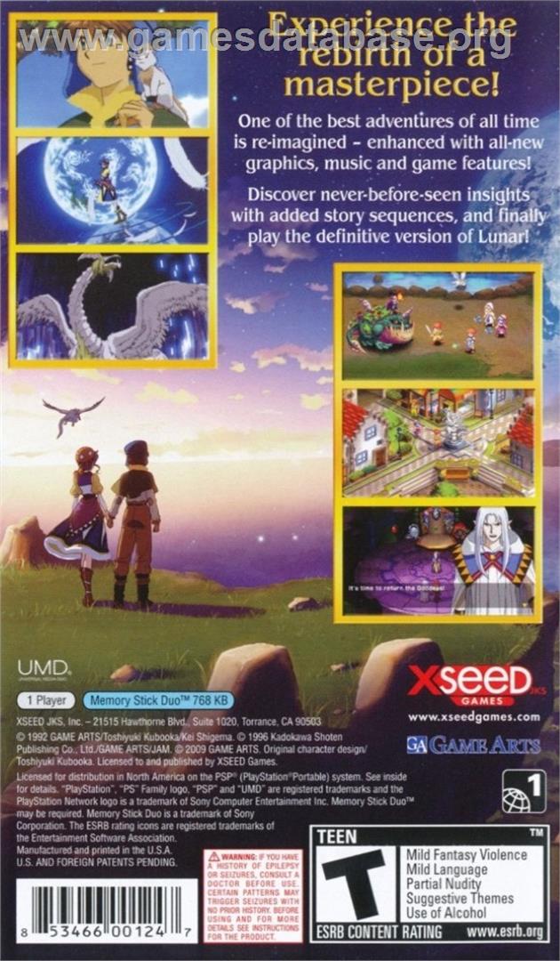 Lunar - Silver Star Harmony - Sony PSP - Artwork - Box Back