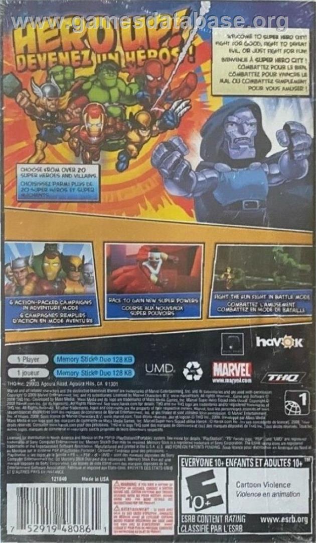Marvel Super Hero Squad - Sony PSP - Artwork - Box Back