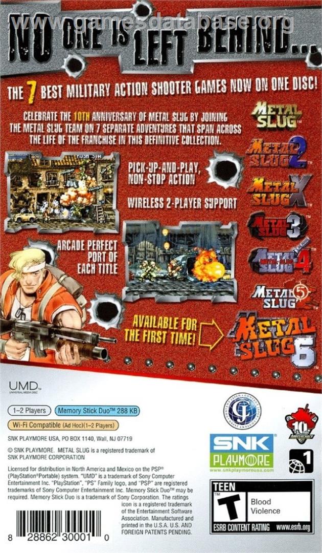 Metal Slug Anthology - Sony PSP - Artwork - Box Back