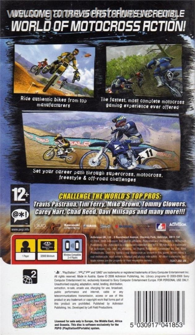 Mtx Mototrax - Sony PSP - Artwork - Box Back
