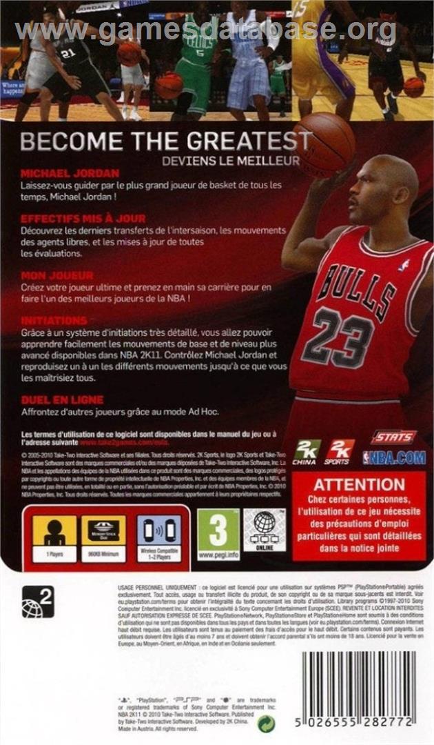 Nba 2k11 - Sony PSP - Artwork - Box Back