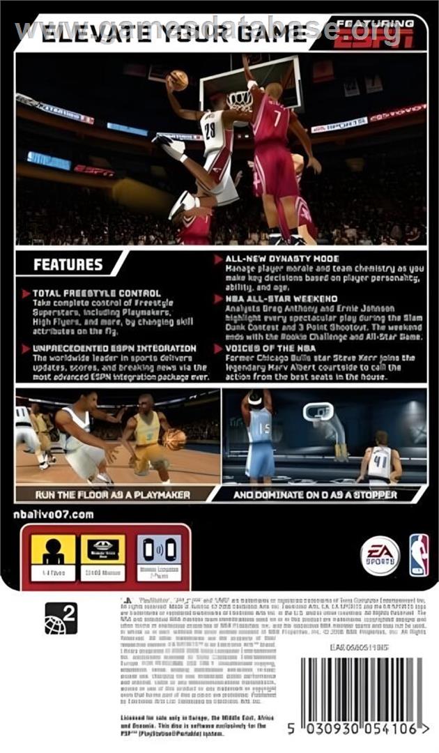 Nba Live 07 - Sony PSP - Artwork - Box Back