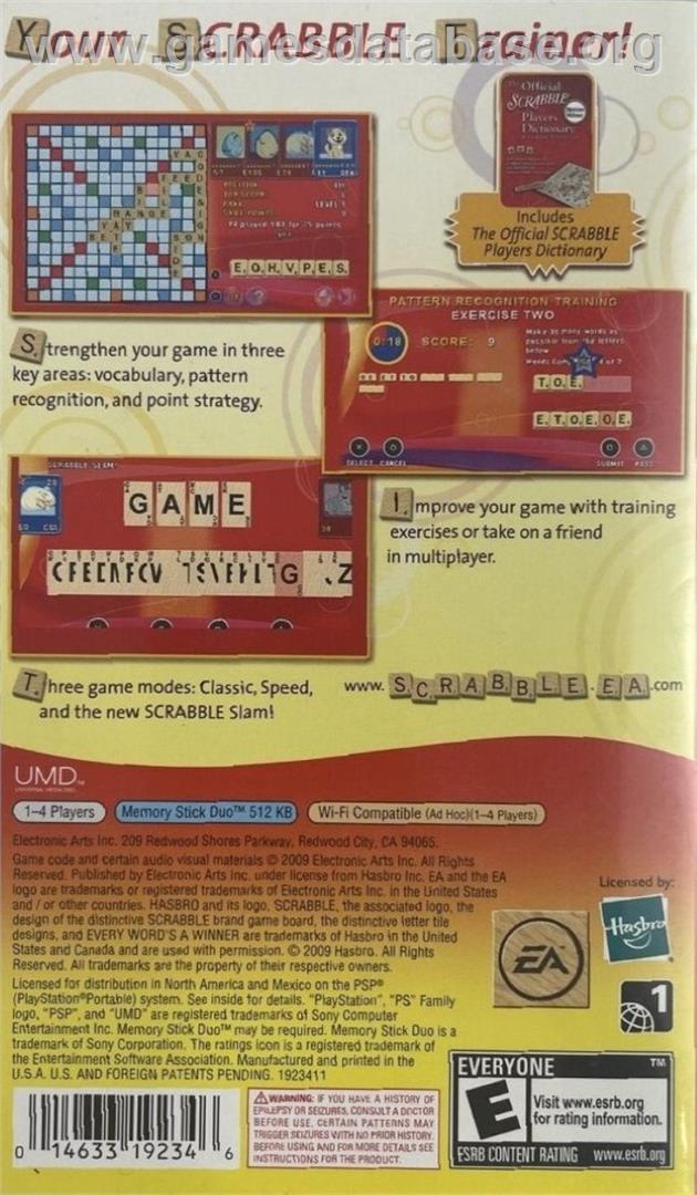 Scrabble - Sony PSP - Artwork - Box Back