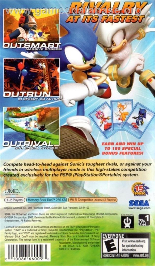 Sonic Rivals - Sony PSP - Artwork - Box Back