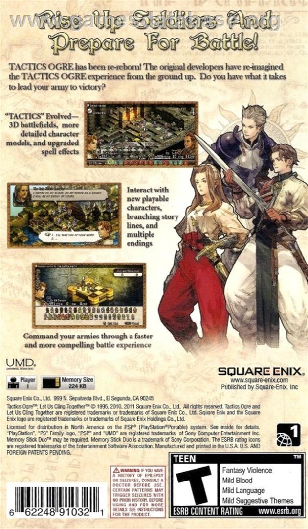 Tactics Ogre - Let Us Cling Together - Sony PSP - Artwork - Box Back
