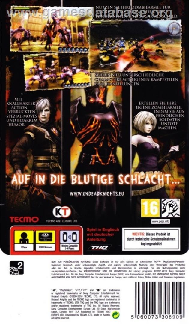 Undead Knights - Sony PSP - Artwork - Box Back