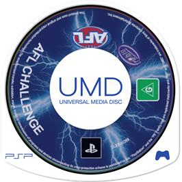 Cartridge artwork for Afl Challenge on the Sony PSP.