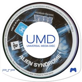 Cartridge artwork for Alien Syndrome on the Sony PSP.