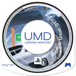 Cartridge artwork for Asphalt - Urban Gt 2 on the Sony PSP.