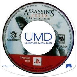 Cartridge artwork for Assassin's Creed - Bloodlines on the Sony PSP.