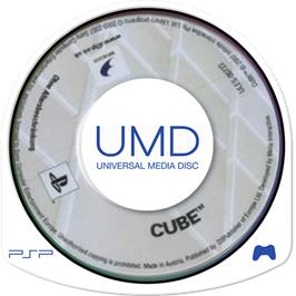 Cartridge artwork for Cube - 3d Puzzle Mayhem on the Sony PSP.
