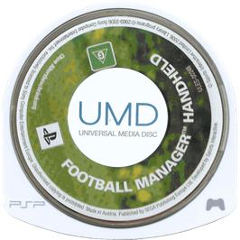 Cartridge artwork for Football Manager Handheld on the Sony PSP.