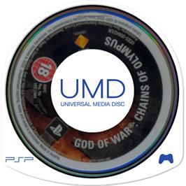 Cartridge artwork for God Of War - Chains Of Olympus on the Sony PSP.