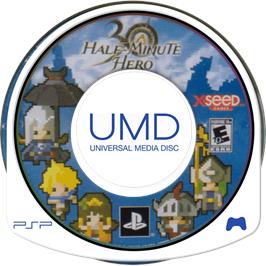 Cartridge artwork for Half-minute Hero on the Sony PSP.