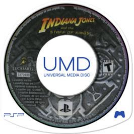 Cartridge artwork for Indiana Jones And The Staff Of Kings on the Sony PSP.