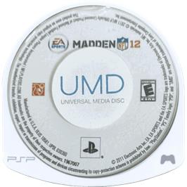 Cartridge artwork for Madden Nfl 12 on the Sony PSP.
