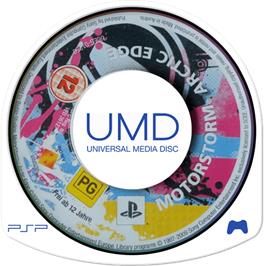 Cartridge artwork for Motorstorm - Arctic Edge on the Sony PSP.