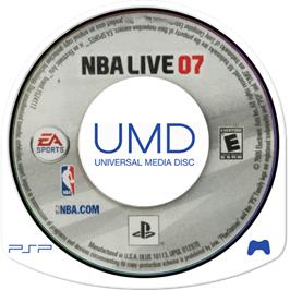 Cartridge artwork for Nba Live 07 on the Sony PSP.