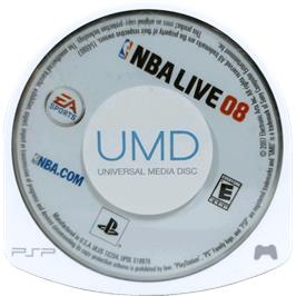 Cartridge artwork for Nba Live 08 on the Sony PSP.