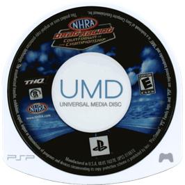 Cartridge artwork for Nhra Drag Racing - Countdown To The Championship on the Sony PSP.