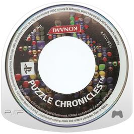 Cartridge artwork for Puzzle Chronicles on the Sony PSP.