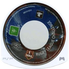 Cartridge artwork for Rugby League Challenge on the Sony PSP.
