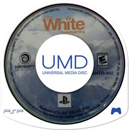 Cartridge artwork for Shaun White Snowboarding on the Sony PSP.