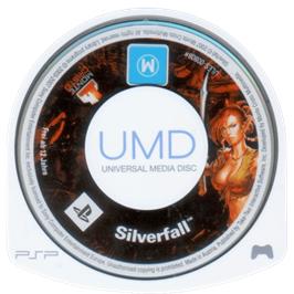 Cartridge artwork for Silverfall on the Sony PSP.
