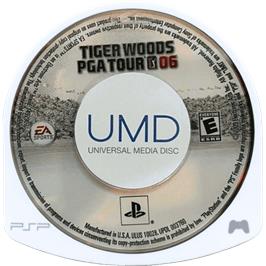 Cartridge artwork for Tiger Woods Pga Tour 06 on the Sony PSP.