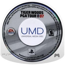 Cartridge artwork for Tiger Woods Pga Tour 07 on the Sony PSP.