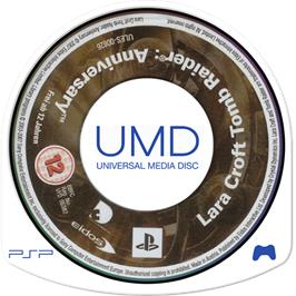 Cartridge artwork for Tomb Raider - Anniversary on the Sony PSP.