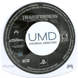 Cartridge artwork for Transformers - The Game on the Sony PSP.