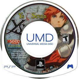 Cartridge artwork for Ys Seven on the Sony PSP.