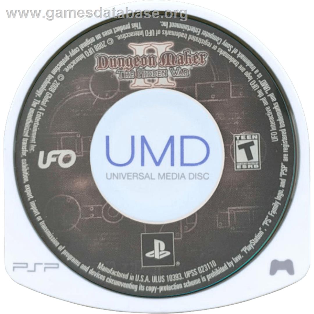 Dungeon Maker 2 - The Hidden War - Sony PSP - Artwork - Cartridge