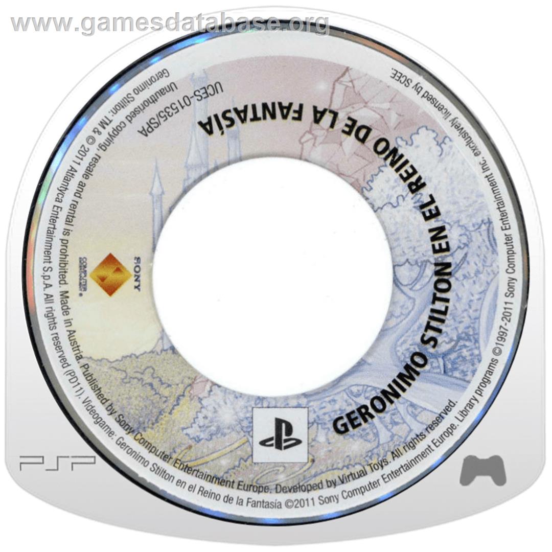 Geronimo Stilton In The Kingdom Of Fantasy - The Videogame - Sony PSP - Artwork - Cartridge