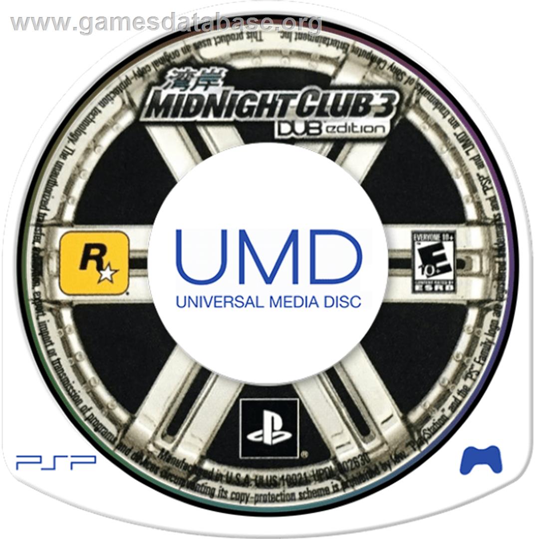 Midnight Club 3 - Dub Edition - Sony PSP - Artwork - Cartridge