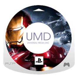 Artwork on the Disc for Iron Man on the Sony PSP.