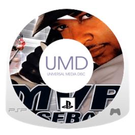 Artwork on the Disc for MVP Baseball on the Sony PSP.