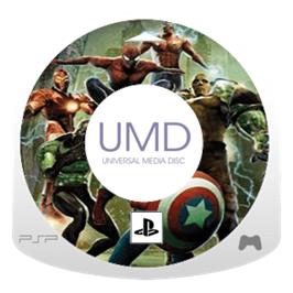 Artwork on the Disc for Marvel Nemesis: Rise of the Imperfects on the Sony PSP.
