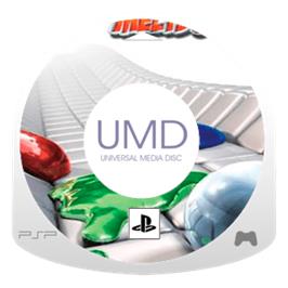 Artwork on the Disc for Mercury Meltdown on the Sony PSP.