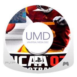 Artwork on the Disc for NCAA Football 7 on the Sony PSP.