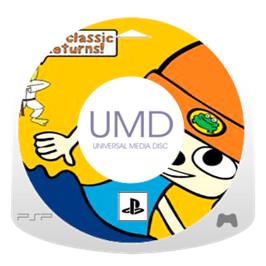 Artwork on the Disc for PaRappa the Rapper on the Sony PSP.