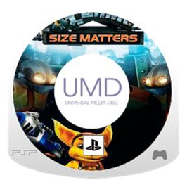 Artwork on the Disc for Ratchet & Clank: Size Matters on the Sony PSP.