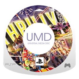 Artwork on the Disc for Thrillville: Off the Rails on the Sony PSP.