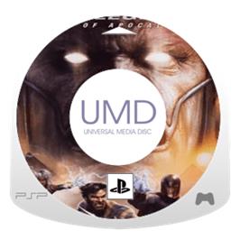 Artwork on the Disc for X-Men: Legends II - Rise of Apocalypse on the Sony PSP.