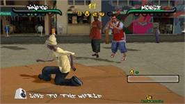 In game image of B-boy on the Sony PSP.