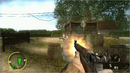 In game image of Brothers in Arms: D-Day on the Sony PSP.